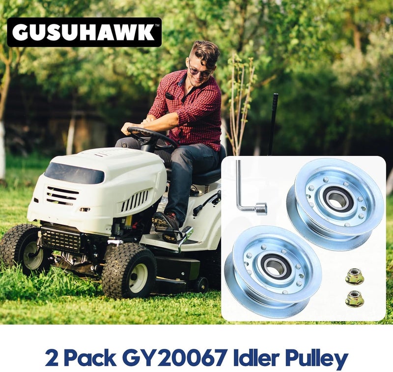 GUSUHAWK 2 Pack GY22172 Idler Pulley Replace John Deere GY22172, GY20067 Idler Pulley for John Deere D140 D110 D160 E100 E140 E160 E170 L100 L110 L120 L130 LA105 LA115 LA130 LA140 LA145 S100 S240 Deck - Image 2